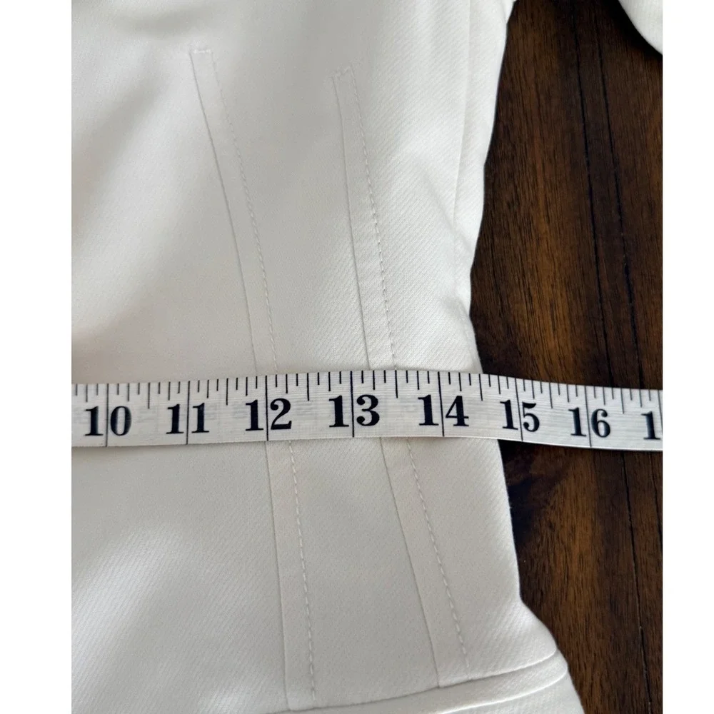 Zara Womens Cream White‎ Satin Lapel Tailored Single Button Blazer XS